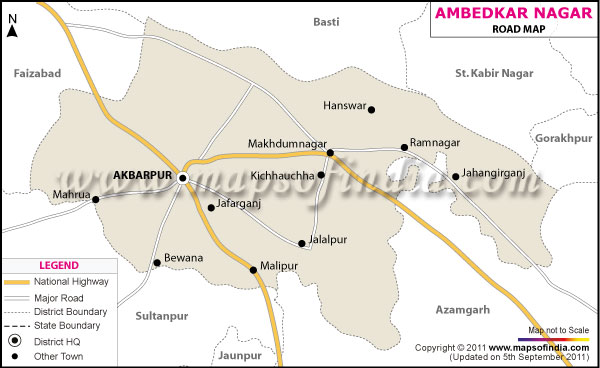 Road Map of Ambedkar Nagar