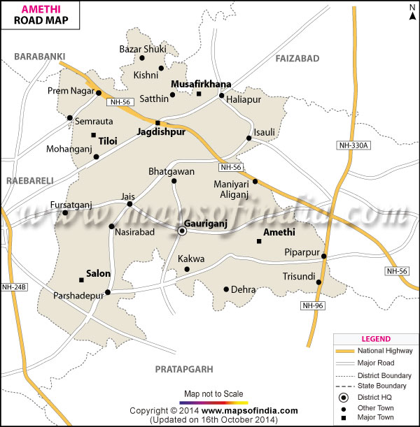 Road Map of Amethi