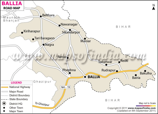 Road Map of Ballia