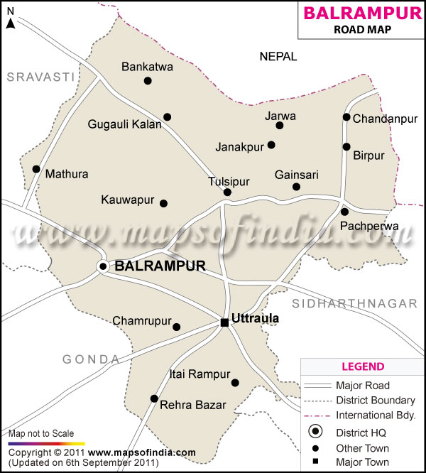 Road Map of Balrampur