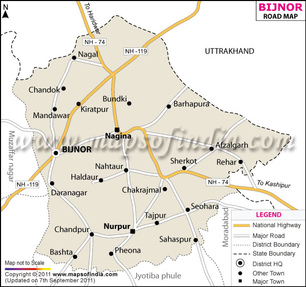 Bijnor Road Map