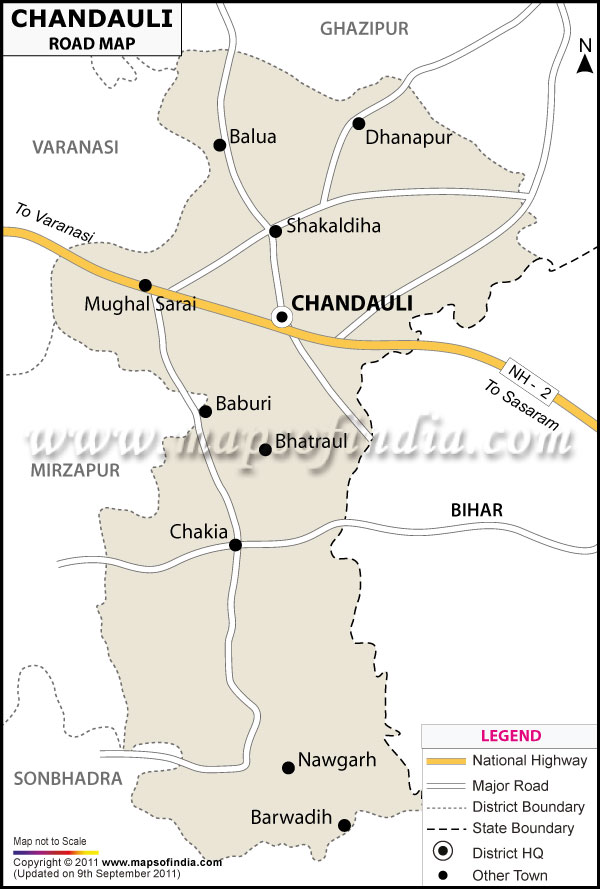 Road Map of Chandauli