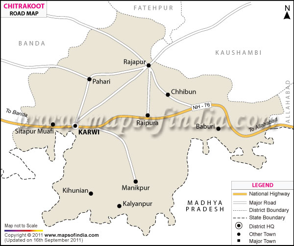 Road Map of Chitrakoot