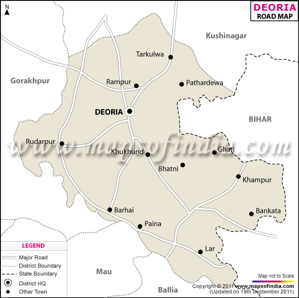 Road Map of Deoria