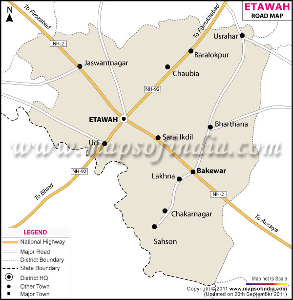 Road Map of Etawah