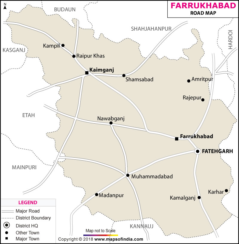 Road Map of Farrukhabad