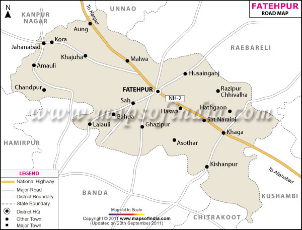 Road Map of Fatehpur