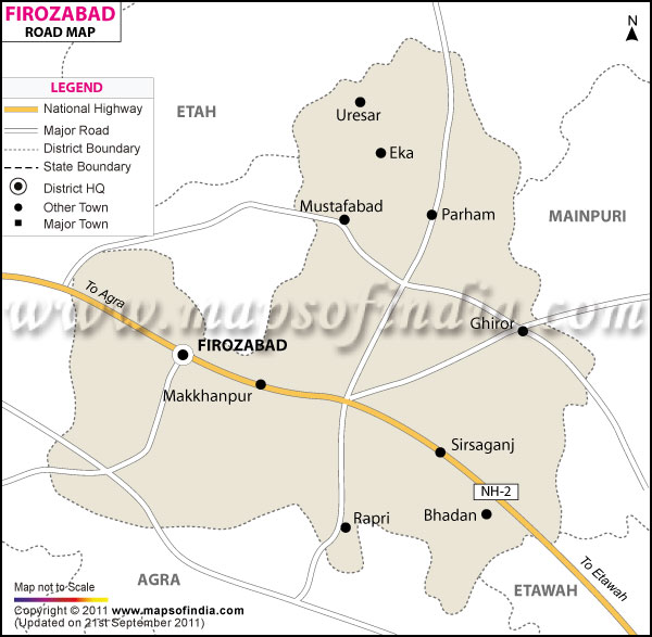 Road Map of Firozabad