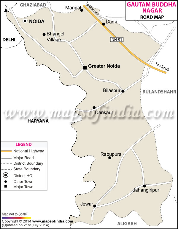 Road Map of Gautam Buddha Nagar