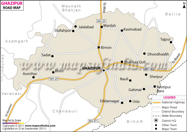 Road Map of Ghazipur