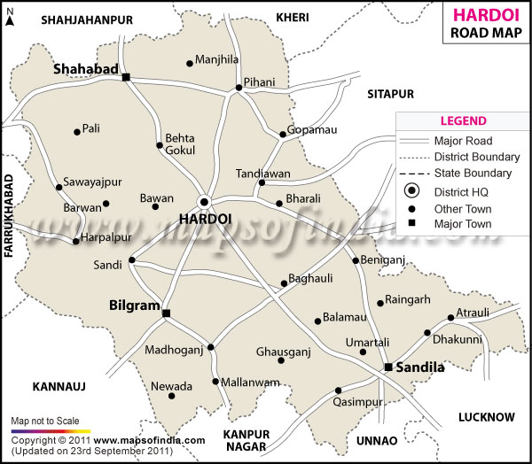 Road Map of Hardoi