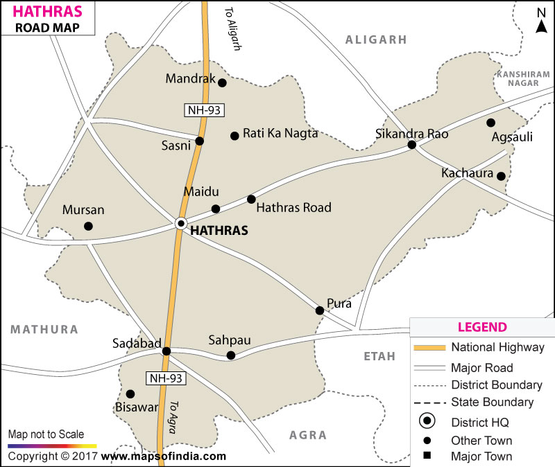 Road Map of Hathras