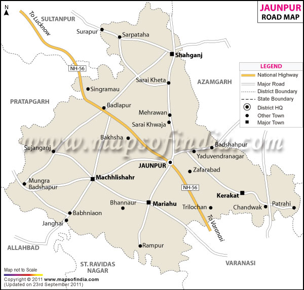 Road Map of Jaunpur