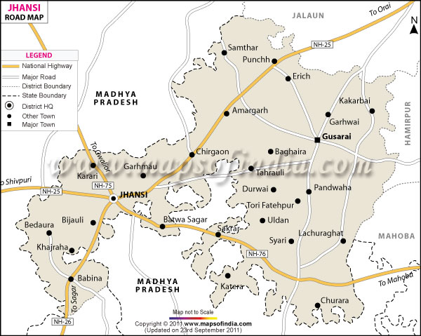 Road Map of Jhansi