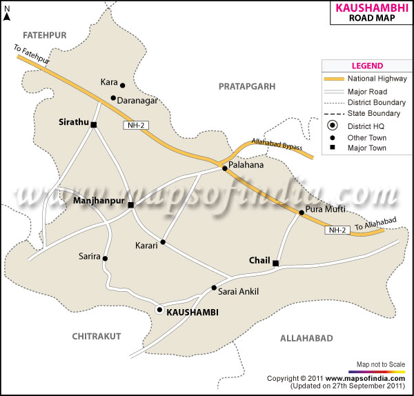 Road Map of Kaushambi