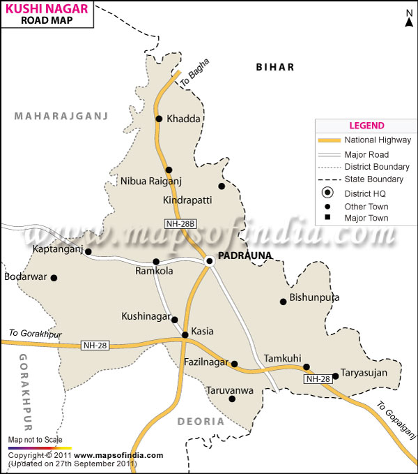 Road Map of Kushinagar