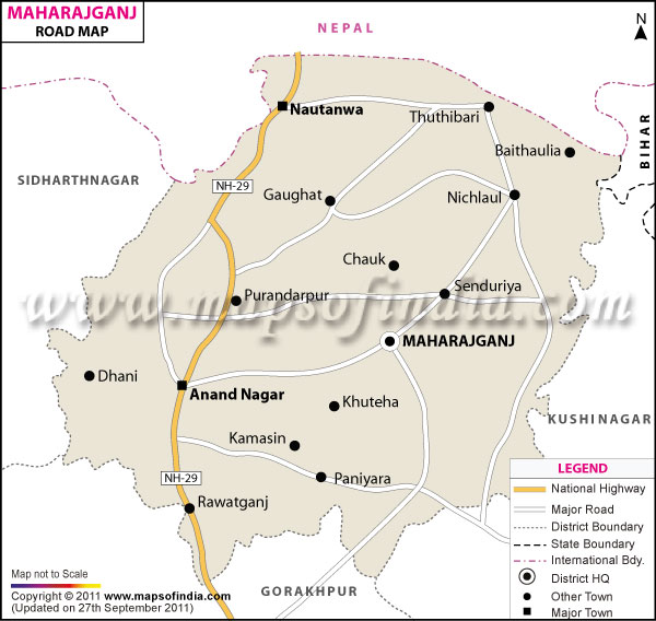 Road Map of Mahrajganj