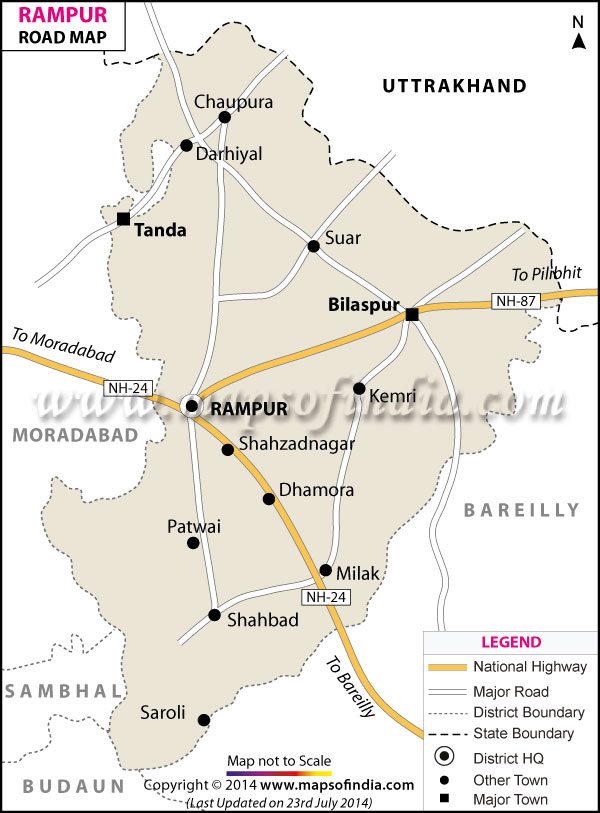 Road Map of Rampur
