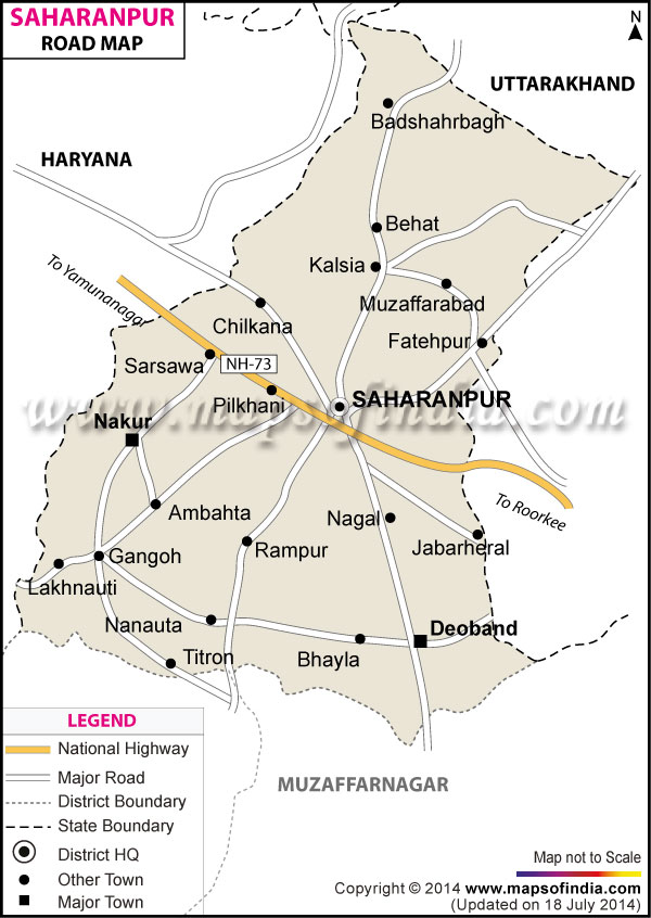 Road Map of Saharanpur