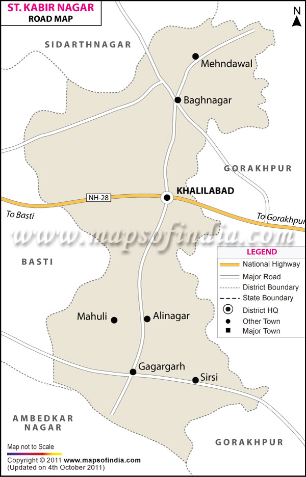 Road Map of Sant Kabir Nagar