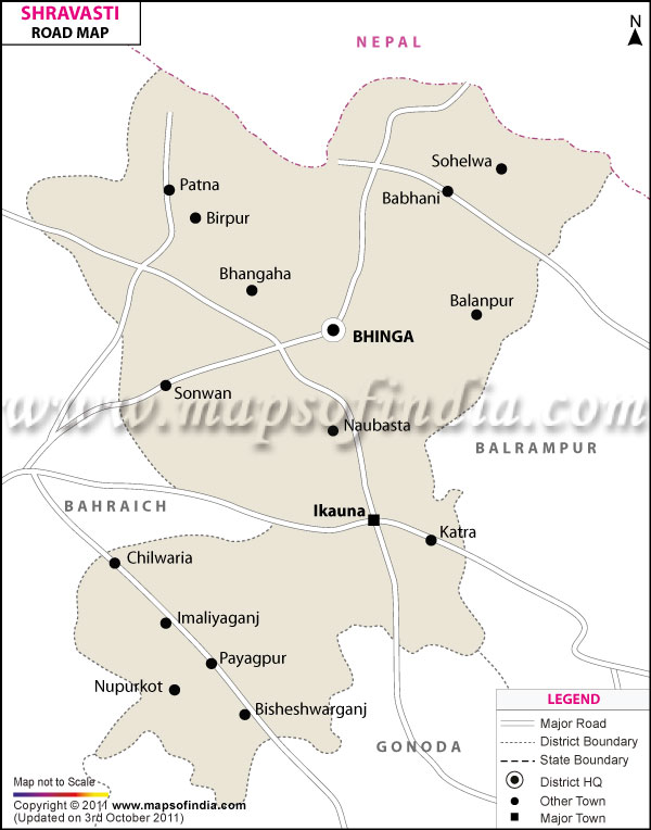 Road Map of Shravasti
