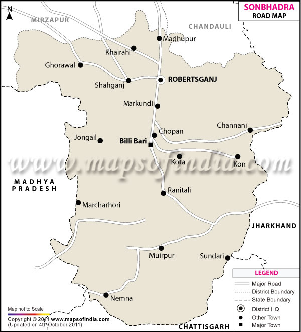 Road Map of Sonbhadra