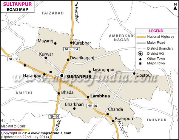 Road Map of Sultanpur