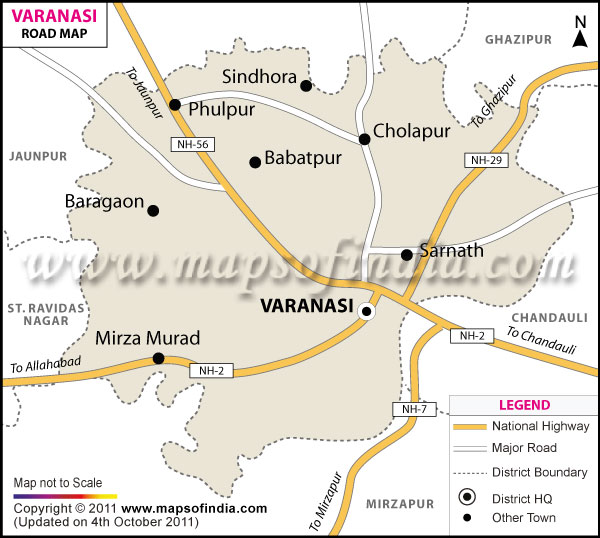 Road Map of Varanasi