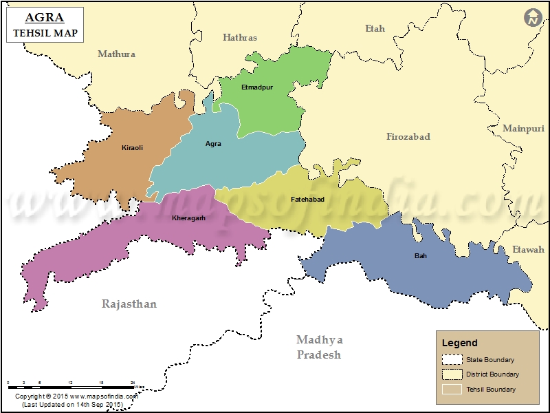 Tehsil Map of Agra