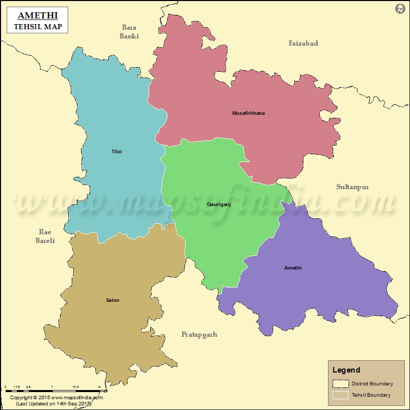 Tehsil Map of Amethi