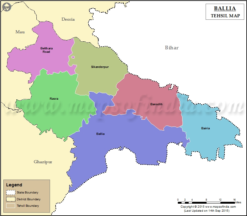 Tehsil Map of Ballia