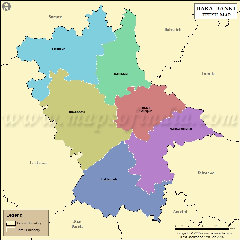 Tehsil Map of Bara Banki