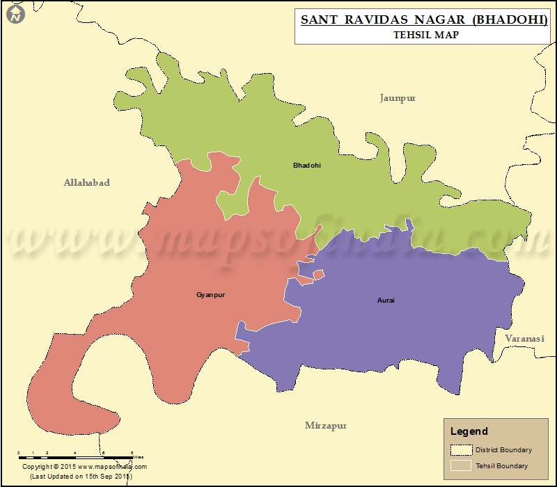 Tehsil Map of Sant Ravidas Nagar