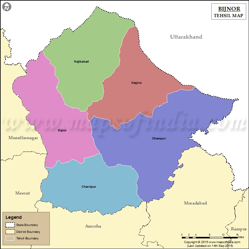 Tehsil Map of Bijnor