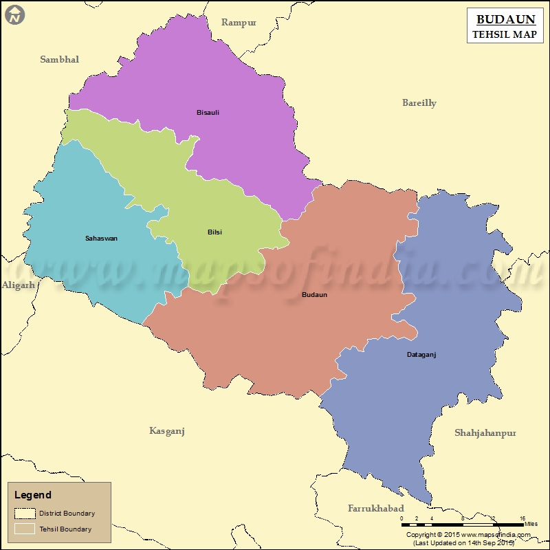 Tehsil Map of Badaun