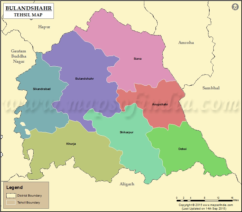 Bulandshahr In Up Map Bulandshahar Tehsil Map