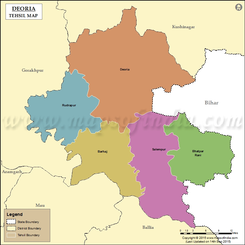 Tehsil Map of Deoria