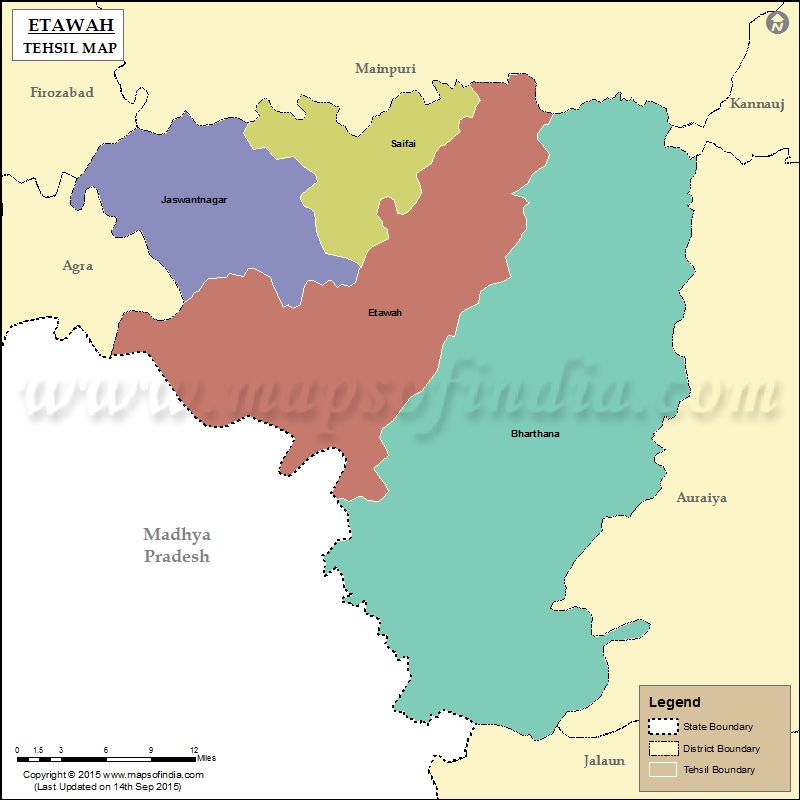 Tehsil Map of Etawah