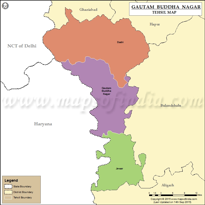 Tehsil Map of Gautam Buddha Nagar