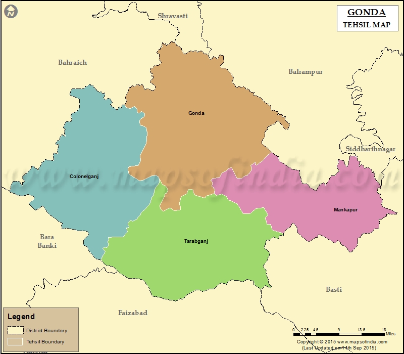 Tehsil Map of Gonda