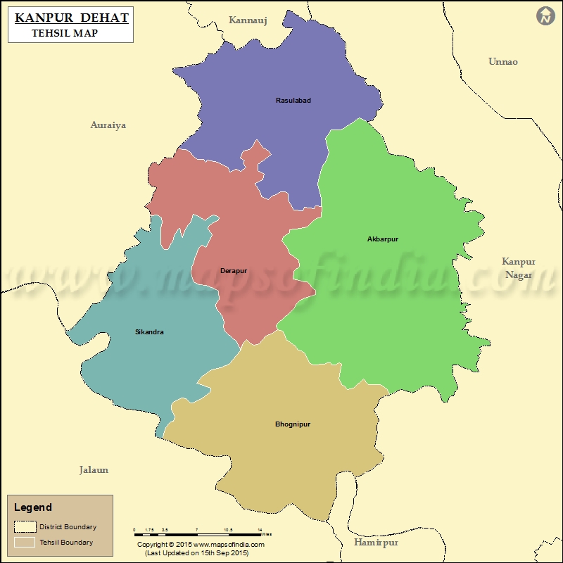 Tehsil Map of Kanpur Dehat