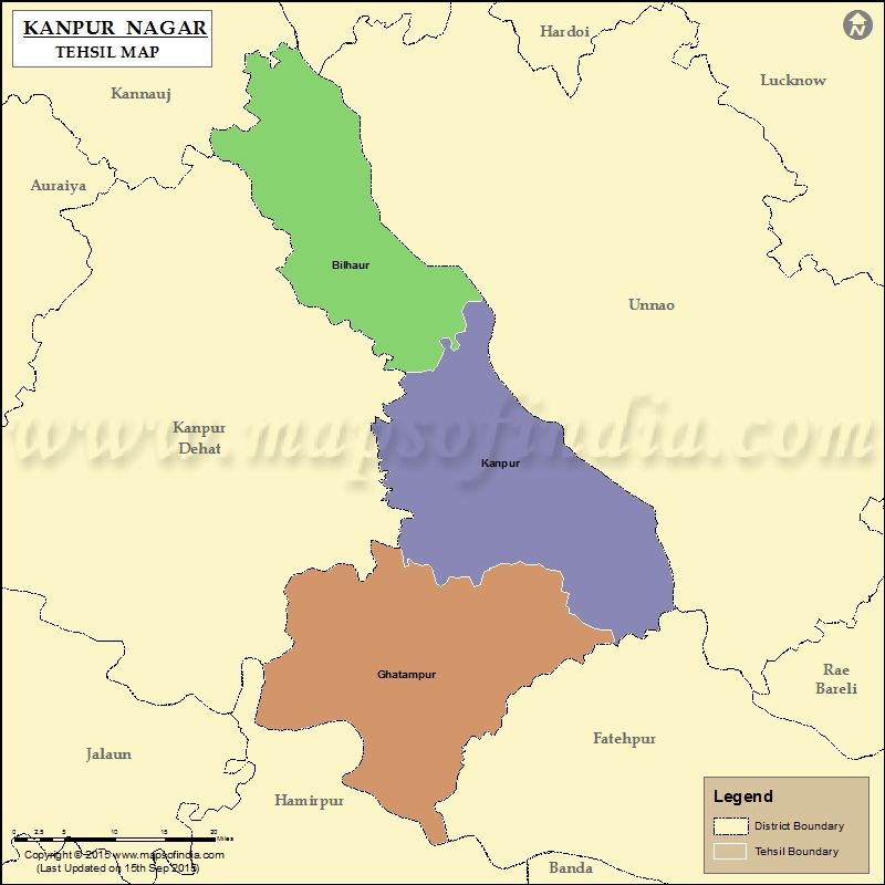 Tehsil Map of Kanpur Nagar