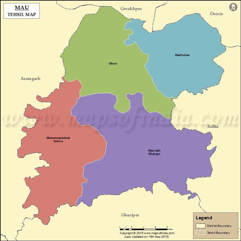 Tehsil Map of Mau