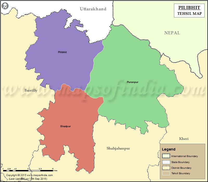 Tehsil Map of Pilibhit