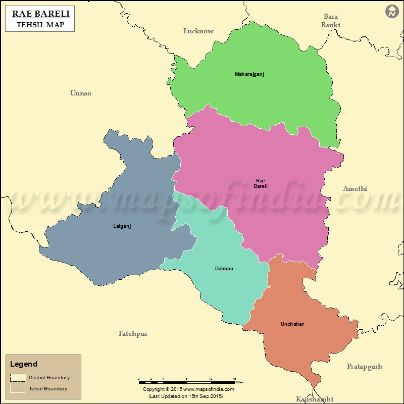 Tehsil Map of Rae Bareli