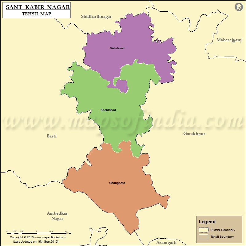 Tehsil Map of Sant Kabir Nagar