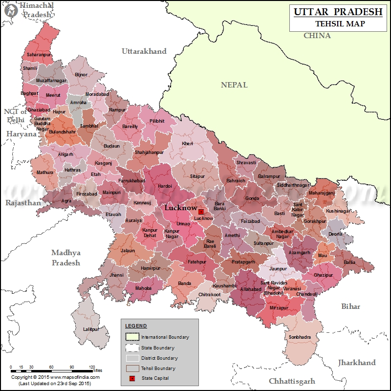 Uttar Pradesh Tehsil Map