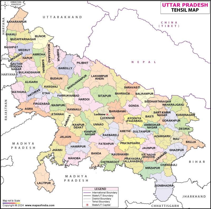 Uttar Pradesh Tehsil Map