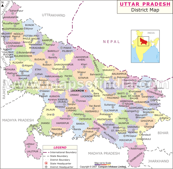 Uttar Pradesh Location Map