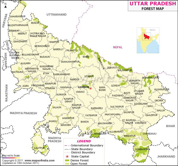 Forest Map of Uttar Pradesh